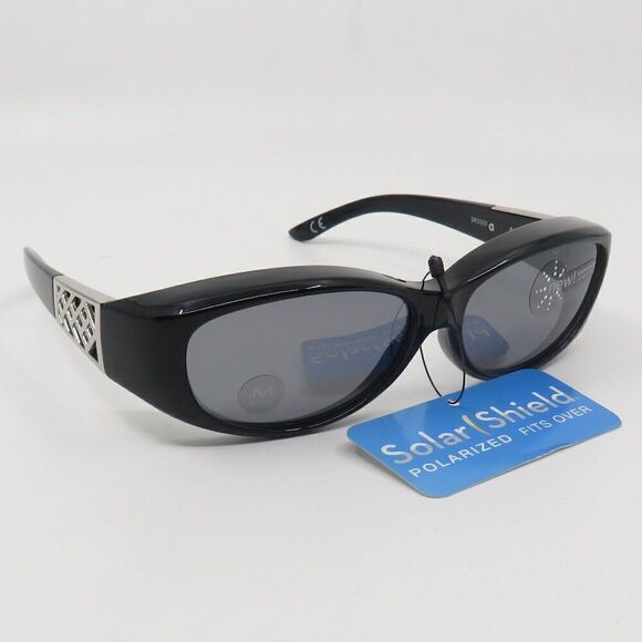 Polarized Solar Shield New Black/Grey Women's Sunglasses - Picture 3 of 7